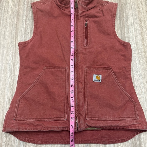 Vintage Carhartt Sherpa Lined Vest WV001 VRS Womens extra small Dusty Rose Pink - Picture 11 of 11